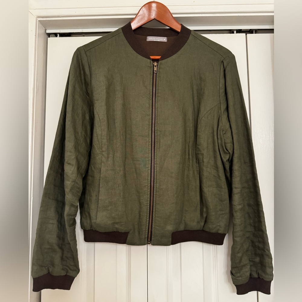 Olivia Moon Green Linen Jacket